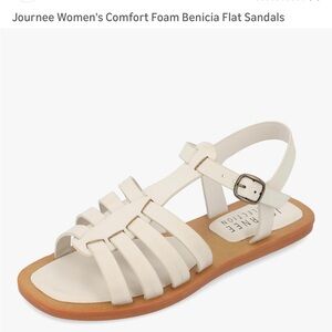 Women's Cream Flat Sandals size 10 new in box ! Great gift!
